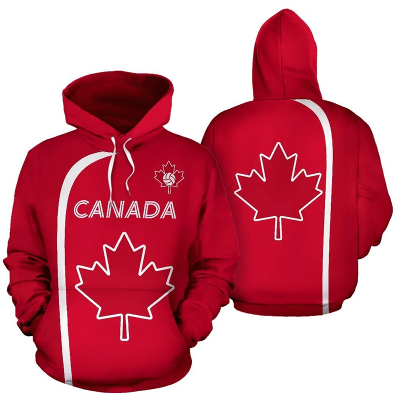 Street Fashion Canada - เสื้อมีฮู้ดของแคนาดาเสื้อสเวตเชิ้ตมีเสื้อฮู้ดชายหญิงพิมพ์ลาย3D ใบเมเปิลโอเวอร์ไซส์แนวสตรีทแฟชั่นมีฮู้ดกีฬาเด็กแบบสวมหัวเสื้อผ้า Y2k