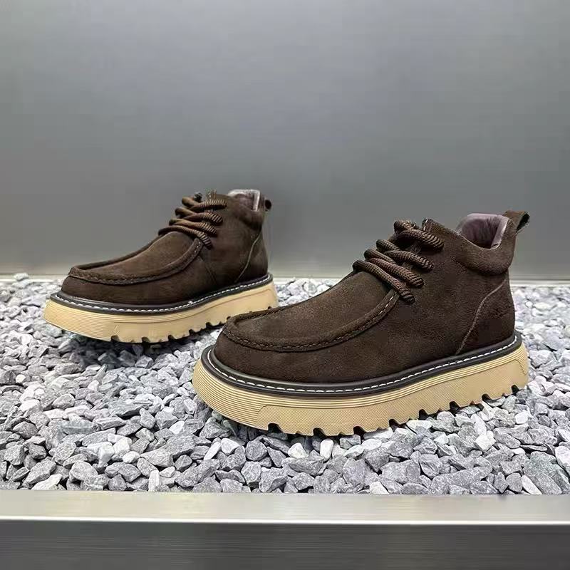 รองเท้าบูทผู้ชายแบบสวมพื้นหนา  - Street Fashion Men 2025 บทวิจารณ์และราคา