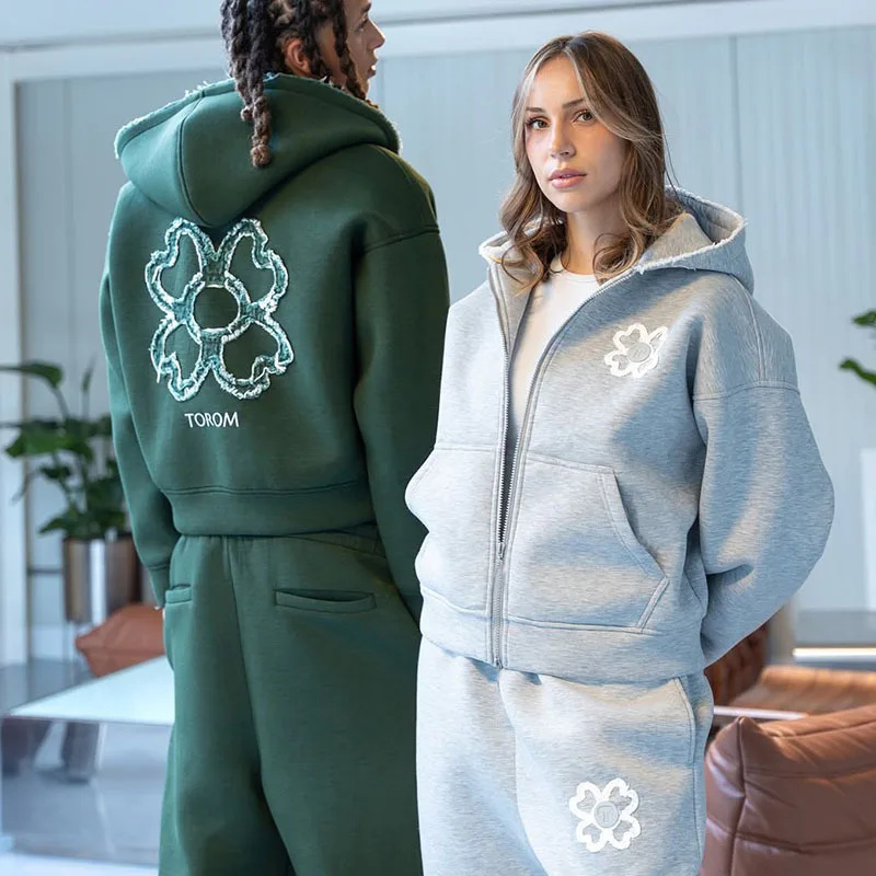 ชุดเซ็ตฮู้ดดี้ซิปติดกระดุมลายใ - Street Fashion Y2K บทวิจารณ์และราคา