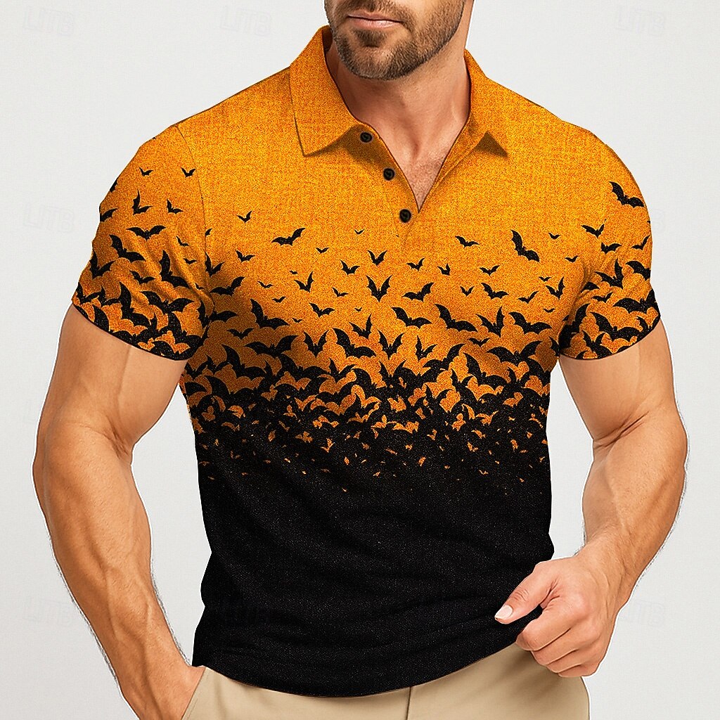 เสื้อโปโลแขนสั้นแฟชั่นลายค้างค - Street Fashion Men 2025 บทวิจารณ์และราคา