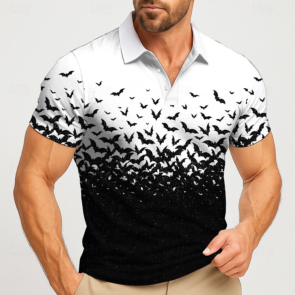 เสื้อโปโลแขนสั้นแฟชั่นลายค้างค - Street Fashion Men 2025 บทวิจารณ์และราคา