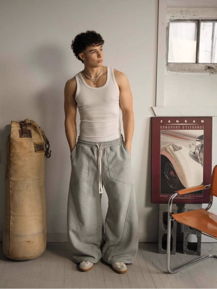กางเกงขายาวทรงตรงสไตล์ฮิปฮอป ก - Street Fashion Men 2025 บทวิจารณ์และราคา
