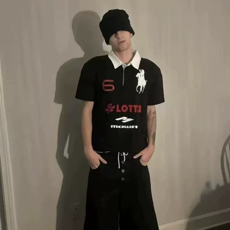 เสื้อยืดแขนสั้นปักลายสไตล์ฮารา - Street Fashion Men 2025 บทวิจารณ์และราคา