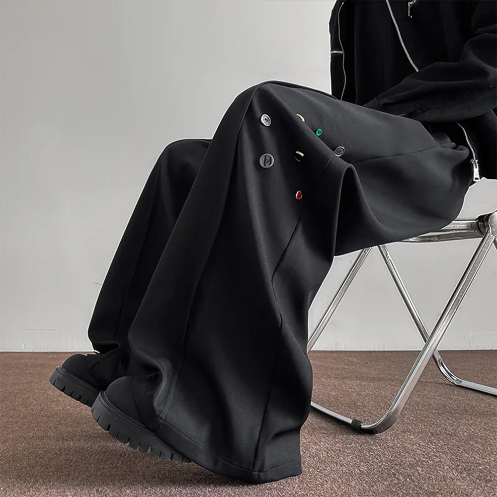 กางเกงบุรุษปุ่มตกแต่งกางเกงสบา - Street Fashion Men 2025 บทวิจารณ์และราคา