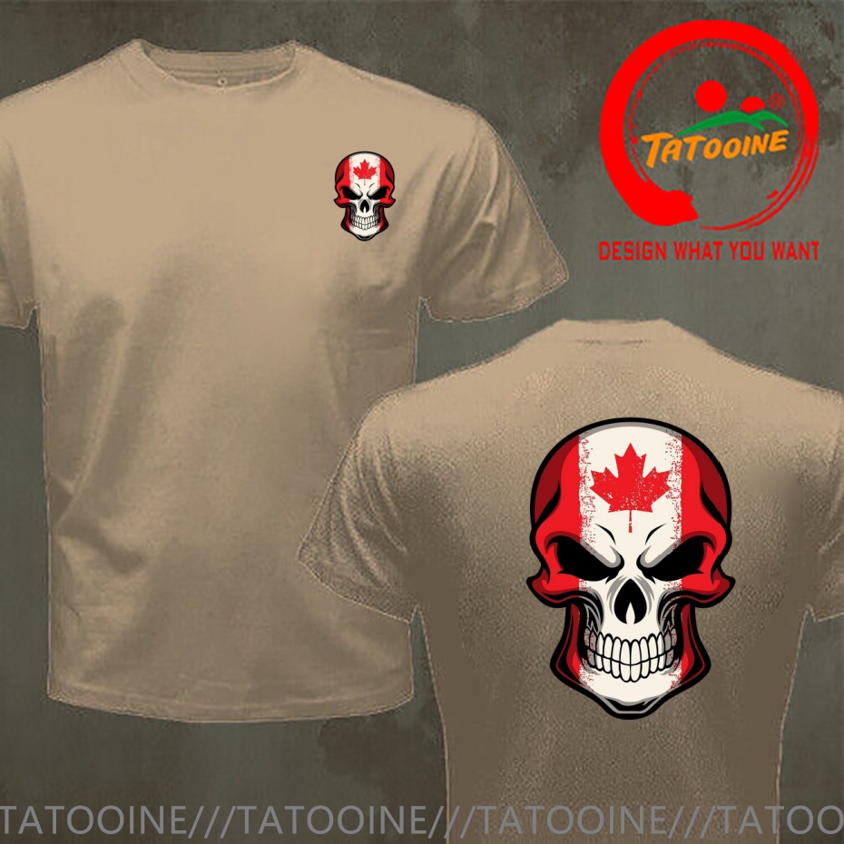 เสื้อยืดลายธงชาติแคนาดาบนหัวกะ - Street Fashion Canada บทวิจารณ์และราคา
