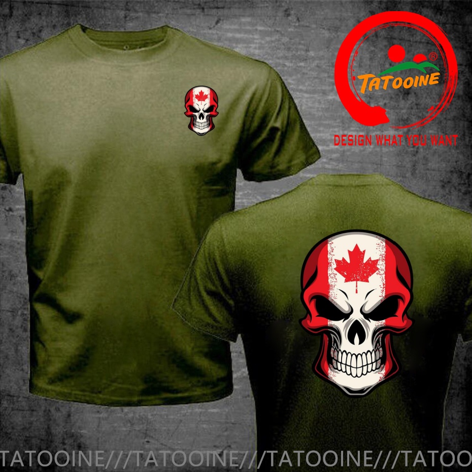 เสื้อยืดลายธงชาติแคนาดาบนหัวกะ - Street Fashion Canada บทวิจารณ์และราคา