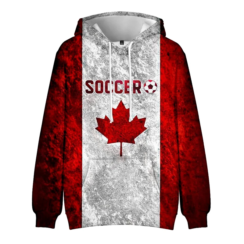 แคนาดาHoodie Maple Leaf 3dพิมพ - Street Fashion Canada บทวิจารณ์และราคา