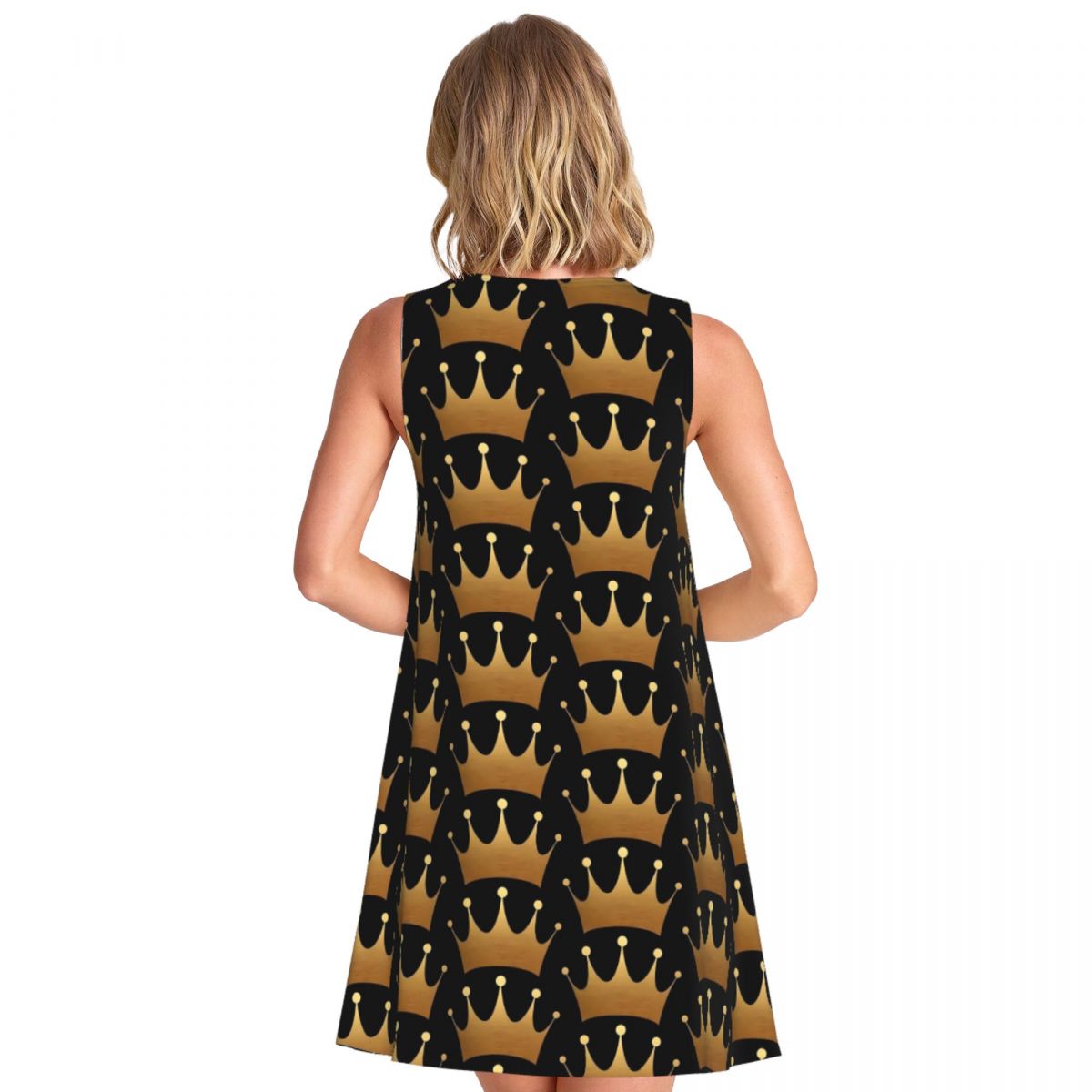 เดรสพิมพ์ลายราชินี มงกุฎทอง เด - Queen Street Fashion บทวิจารณ์และราคา