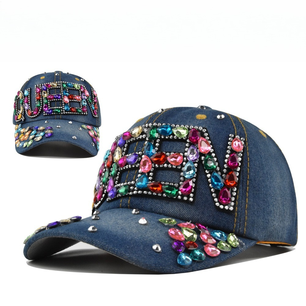 Queen Rhinestone DENIM เบสบอลห - Queen Street Fashion บทวิจารณ์และราคา