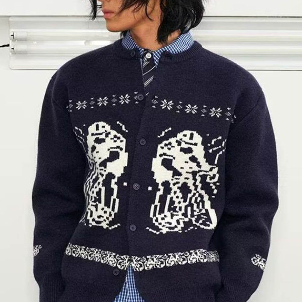 เสื้อสเวตเตอร์แขนยาวลายกราฟิกส - Street Fashion Men 2025 บทวิจารณ์และราคา